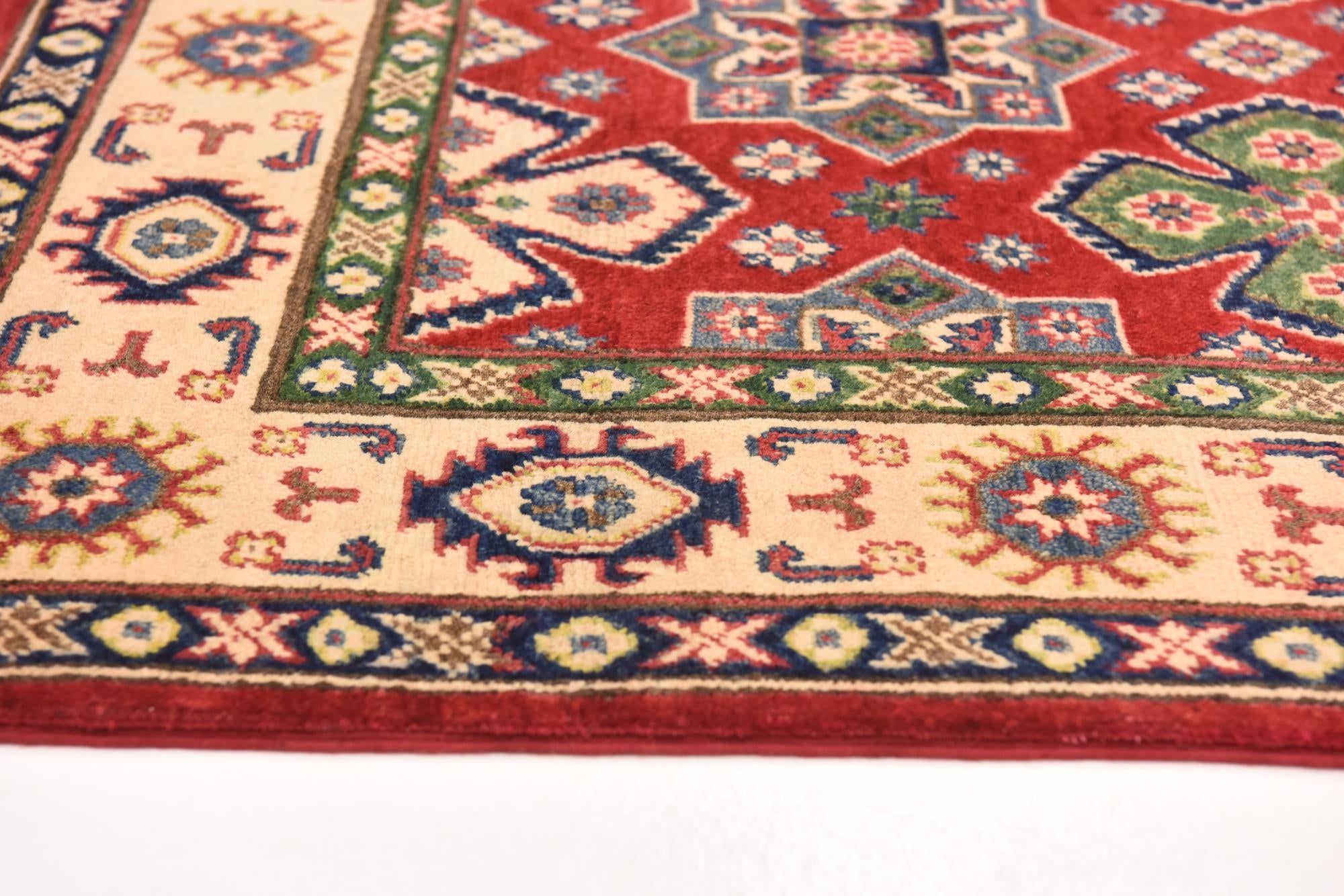 4' 9 x 6' 5 Hand Knotted Kazak Rug