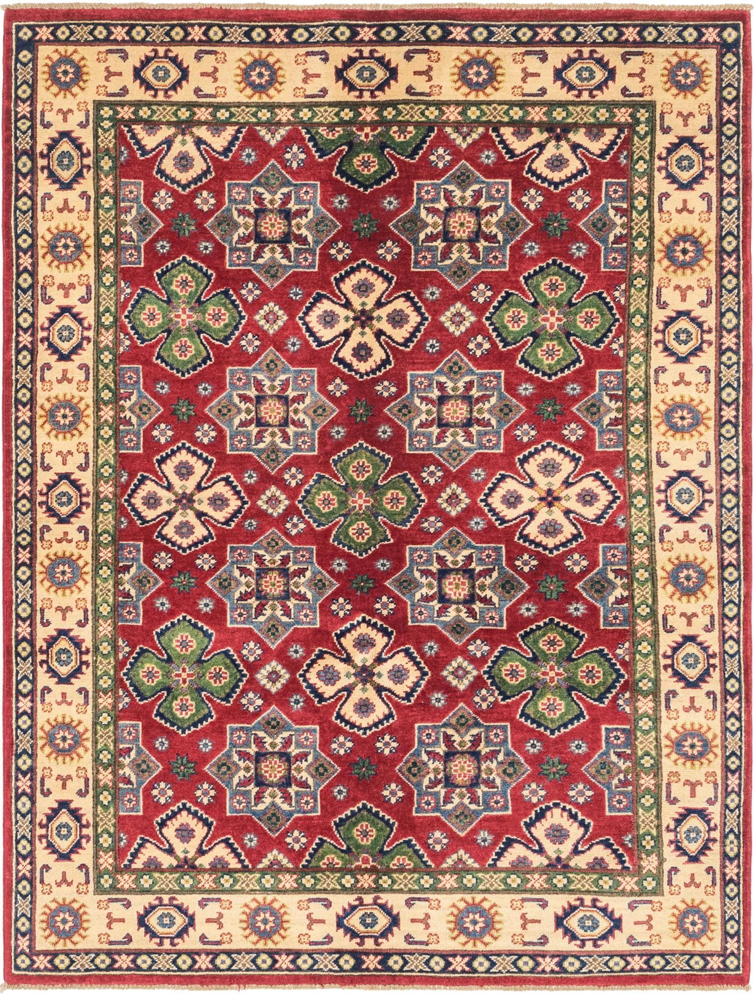 4' 9 x 6' 5 Hand Knotted Kazak Rug