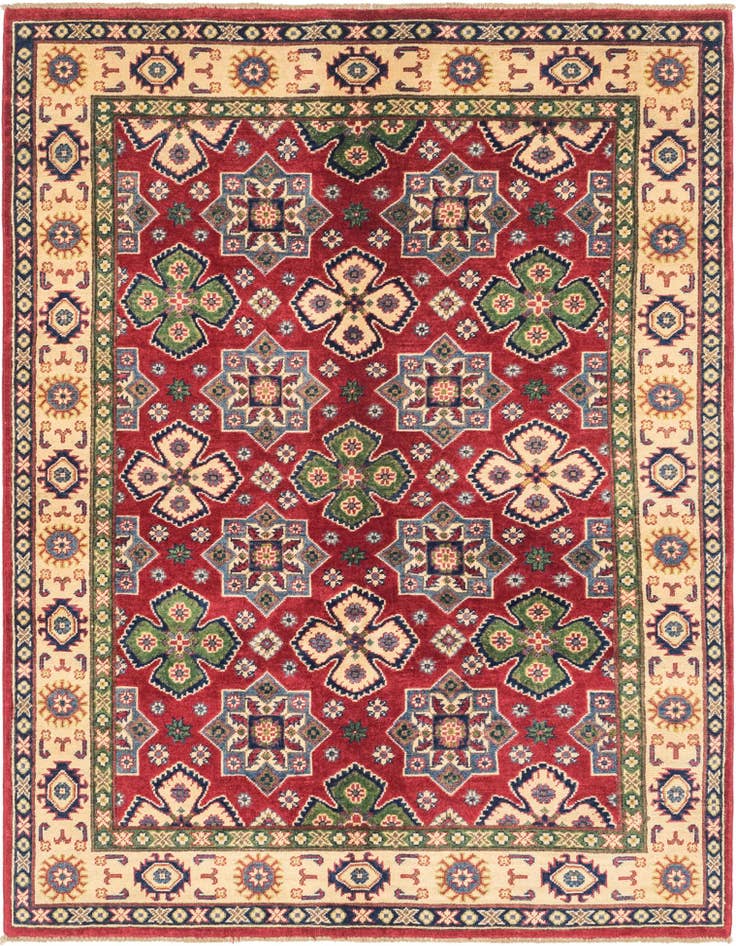 Detail image of 4' 9 x 6' 5 Hand Knotted Kazak Rug