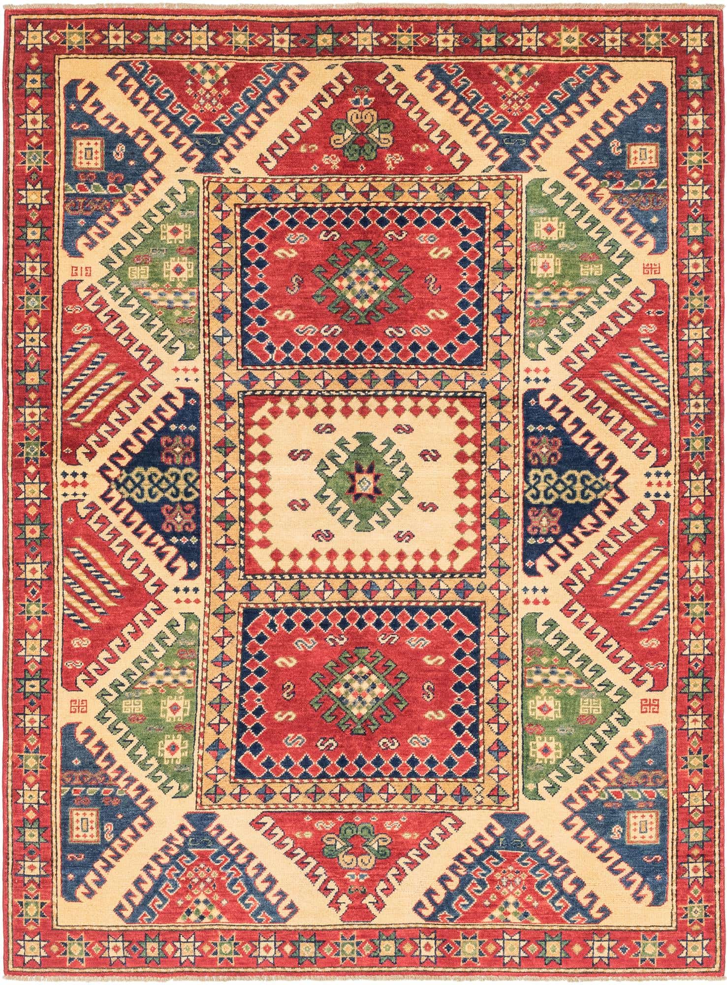 5' 8 x 7' 10 Hand Knotted Kazak Rug