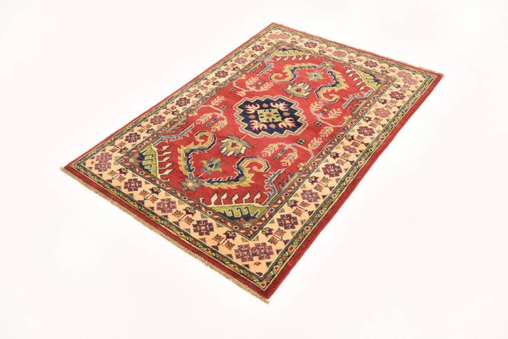 Detail image of 3' 4 x 5' Hand Knotted Kazak Rug