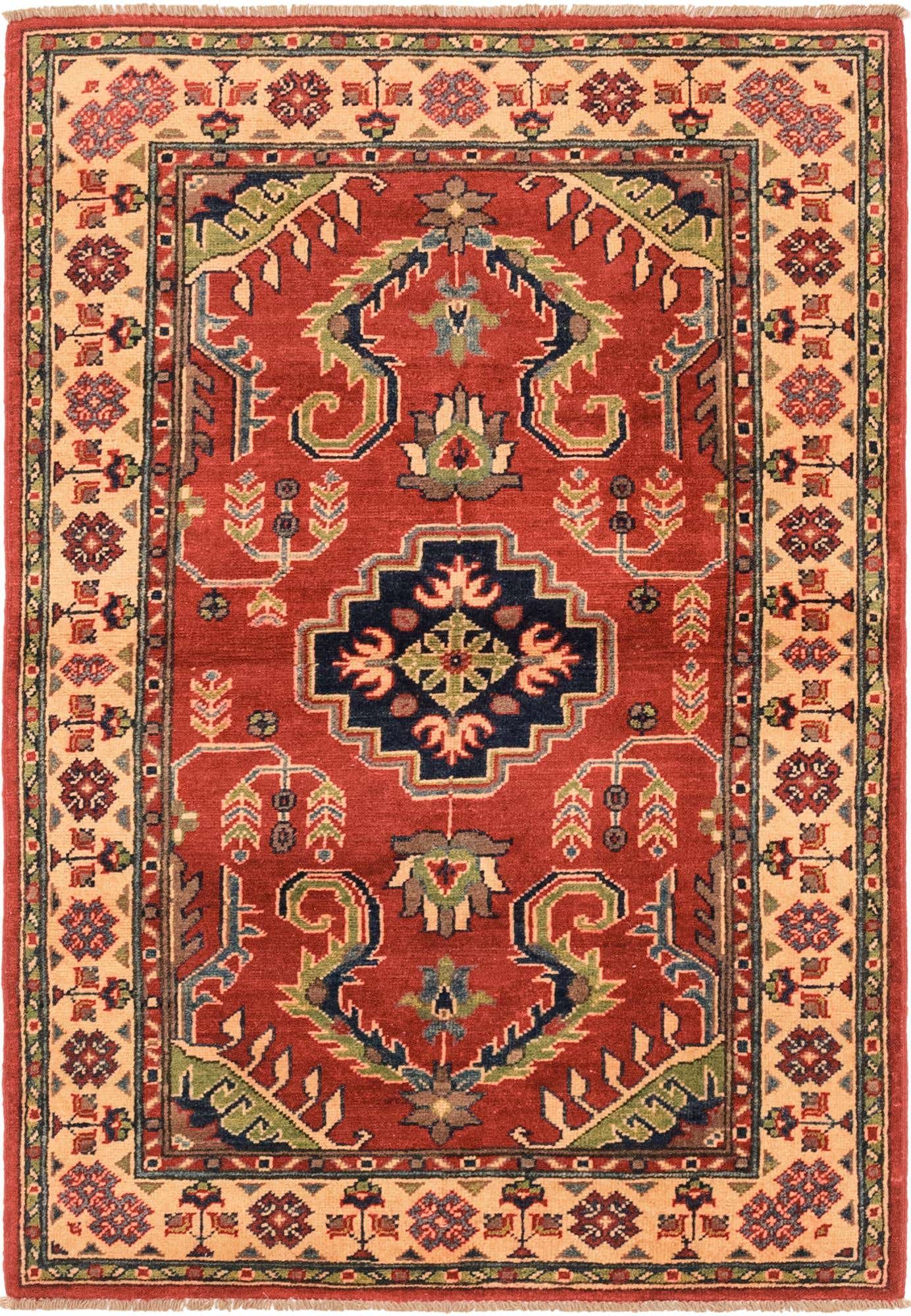 3' 4 x 5' Hand Knotted Kazak Rug