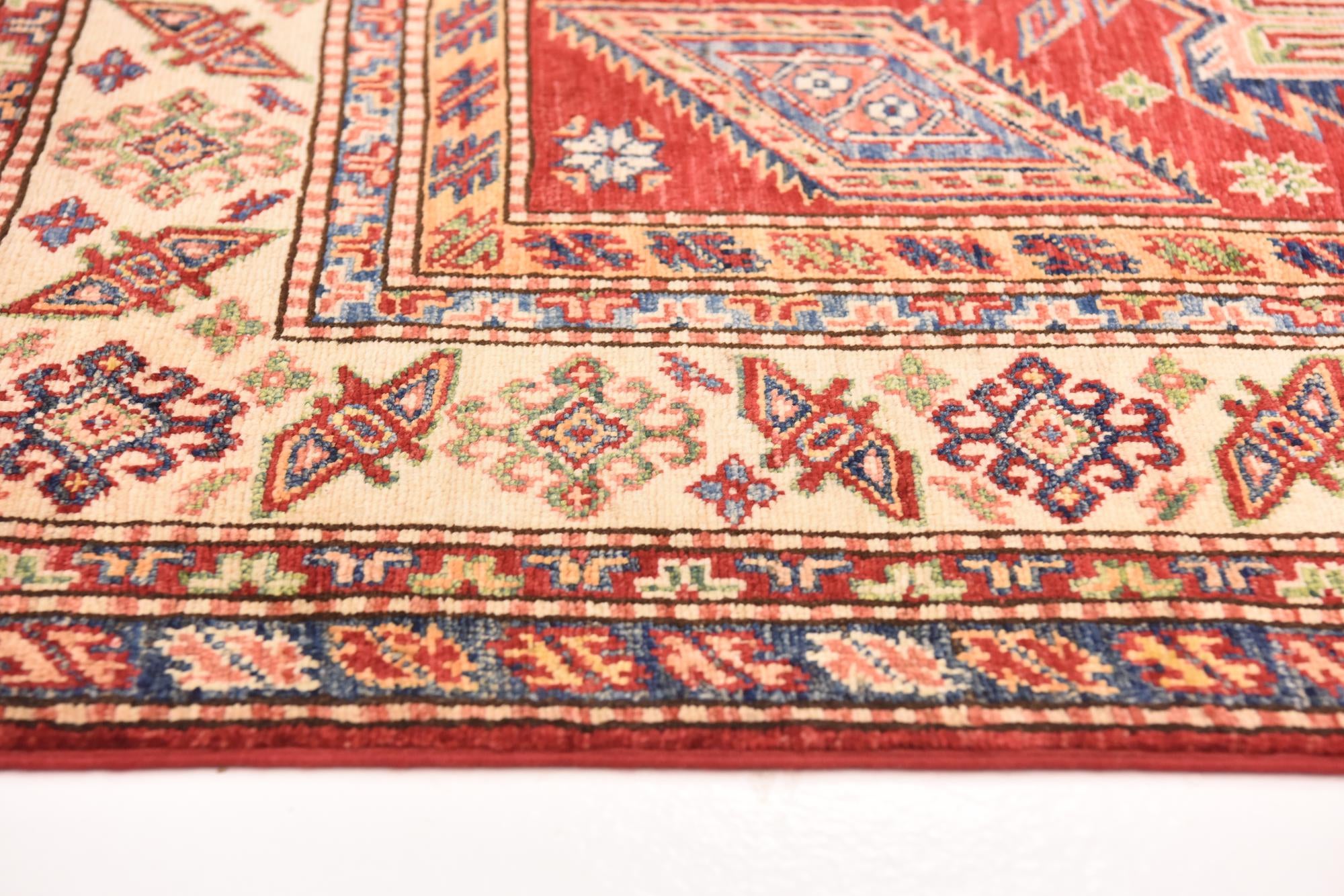 5' x 6' 10 Hand Knotted Kazak Oriental Rug