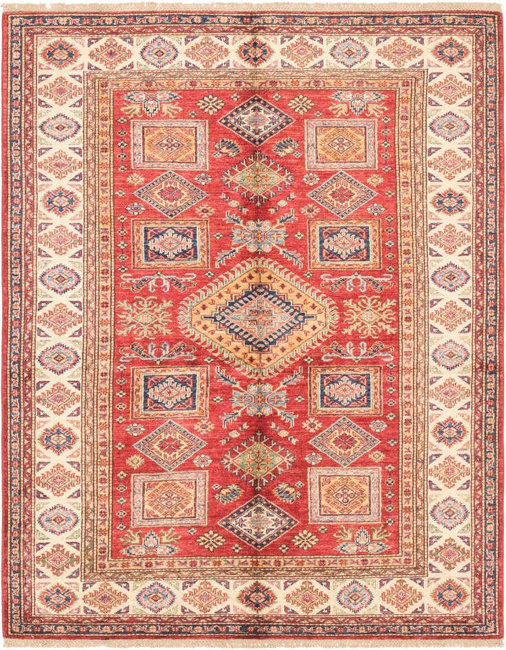 Detail image of 4' 11 x 6' 7 Hand Knotted Kazak Oriental Rug
