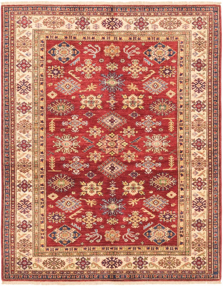 Detail image of 5' x 6' 3 Hand Knotted Kazak Oriental Rug