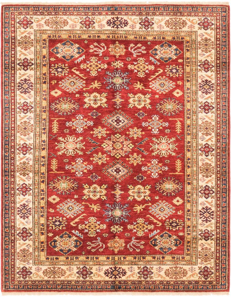 Detail image of 4' 11 x 6' 3 Hand Knotted Kazak Oriental Rug