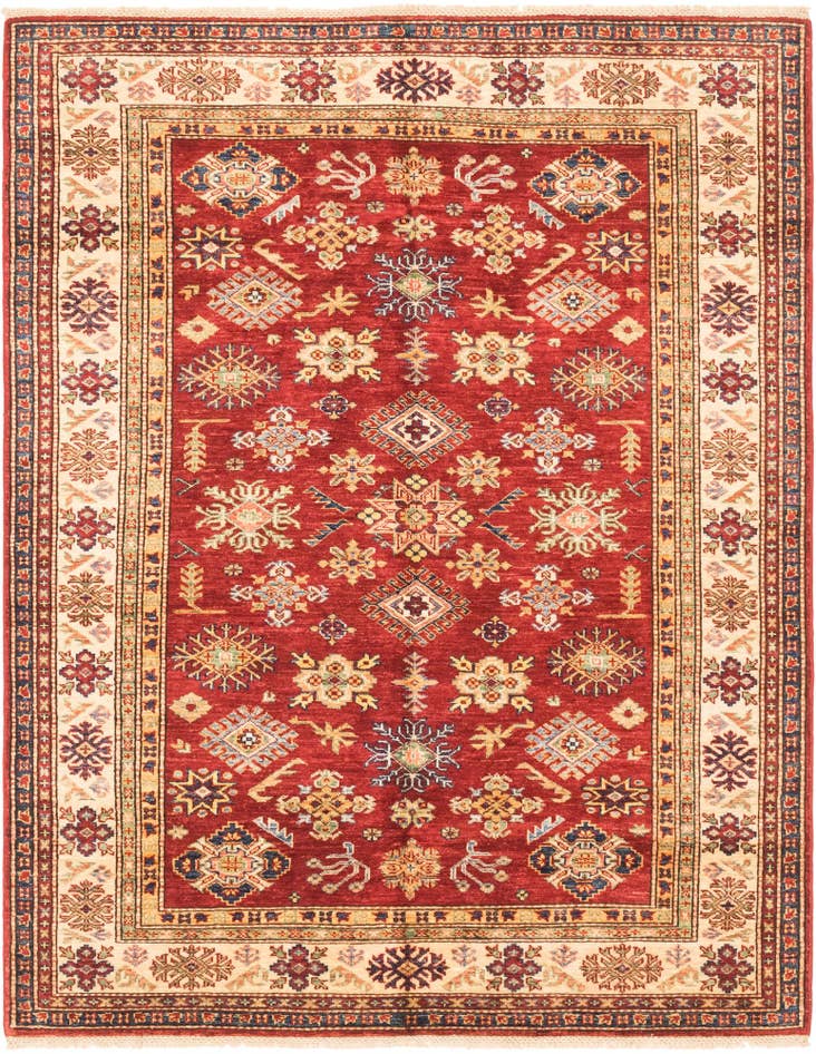 Detail image of 4' 11 x 6' 3 Hand Knotted Kazak Oriental Rug