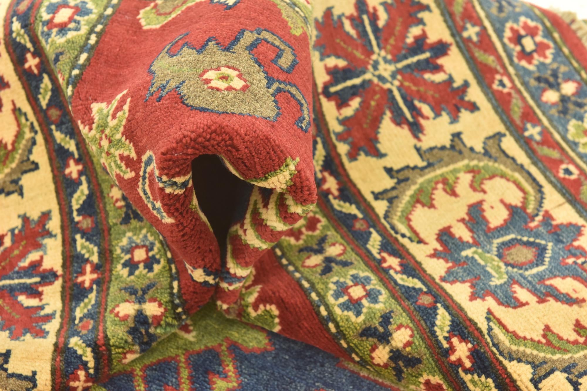 5' 9 x 8' 2 Hand Knotted Kazak Rug