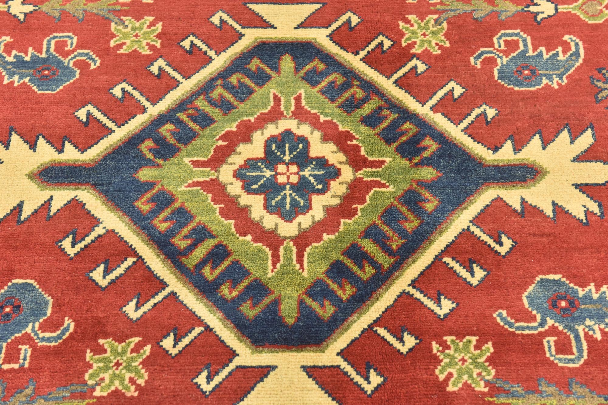 5' 9 x 8' 2 Hand Knotted Kazak Rug