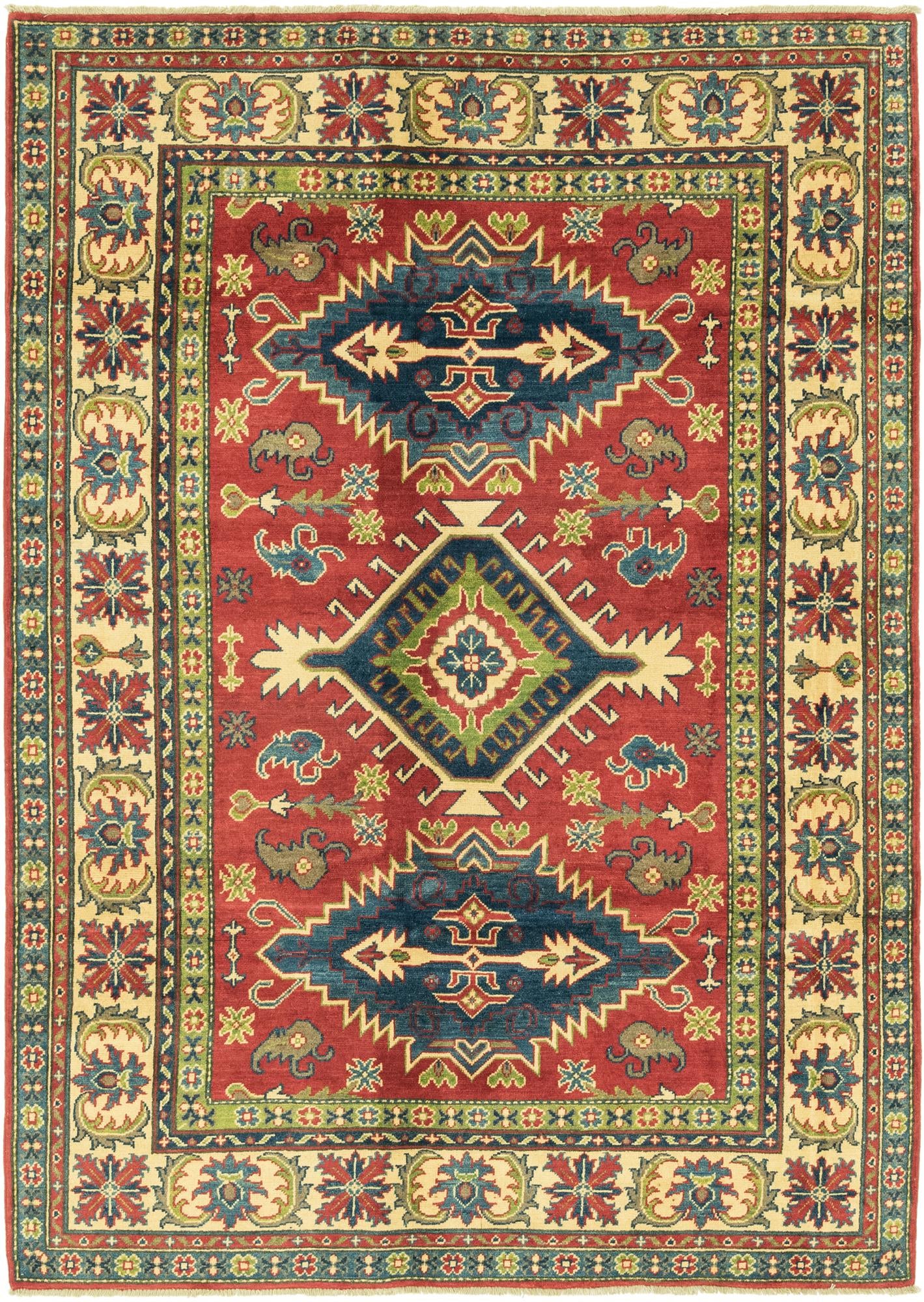 5' 9 x 8' 2 Hand Knotted Kazak Rug