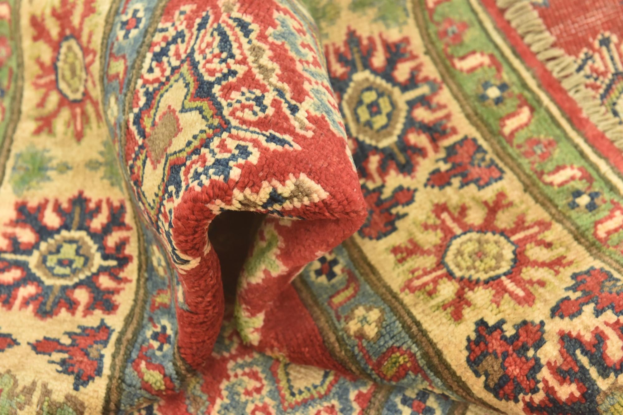 4' x 6' 4 Hand Knotted Kazak Rug