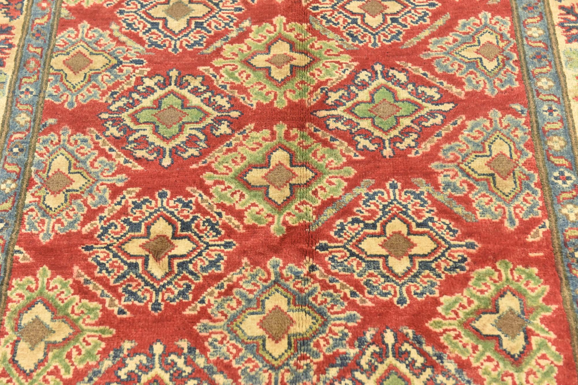 4' x 6' 4 Hand Knotted Kazak Rug