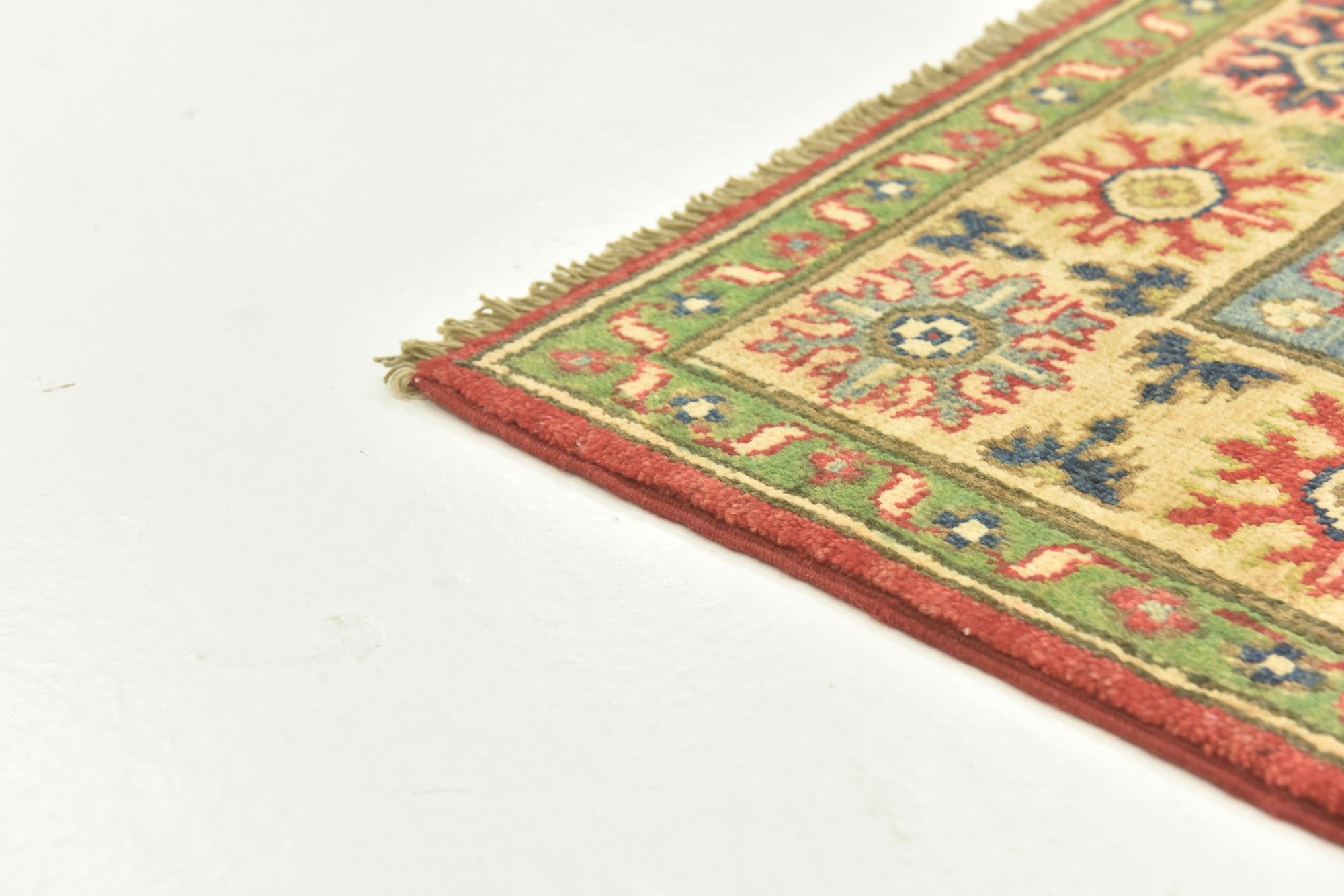 4' x 6' 4 Hand Knotted Kazak Rug