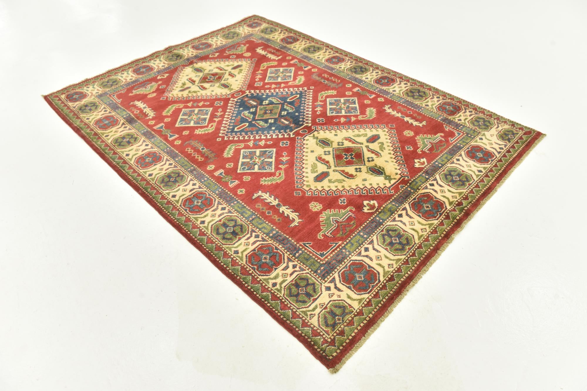 5' 4 x 7' 2 Hand Knotted Kazak Rug