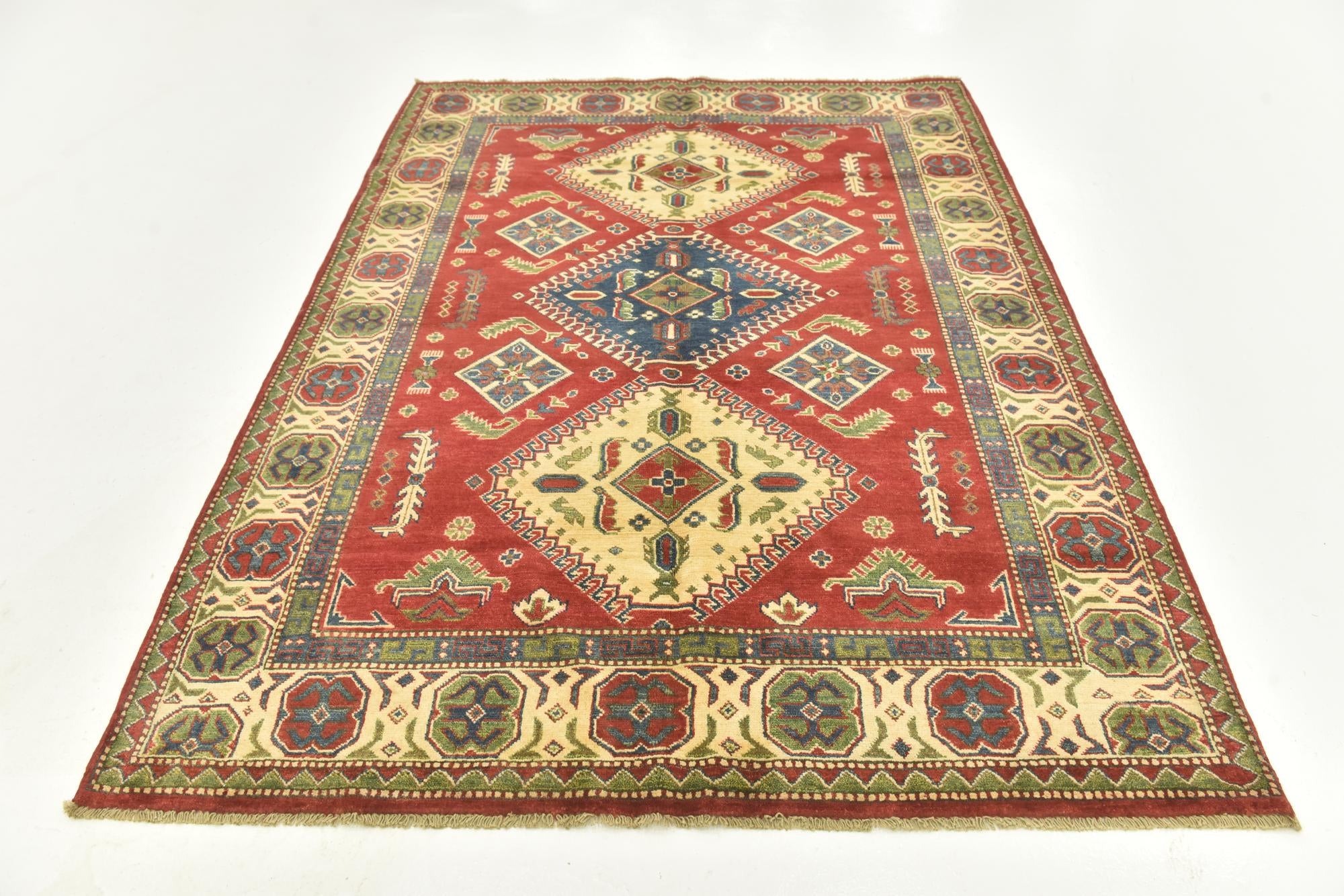 5' 4 x 7' 2 Hand Knotted Kazak Rug