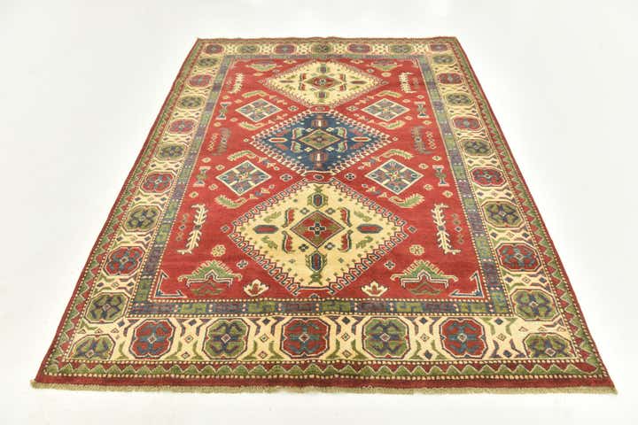 5' 4 x 7' 2 Hand Knotted Kazak Rug