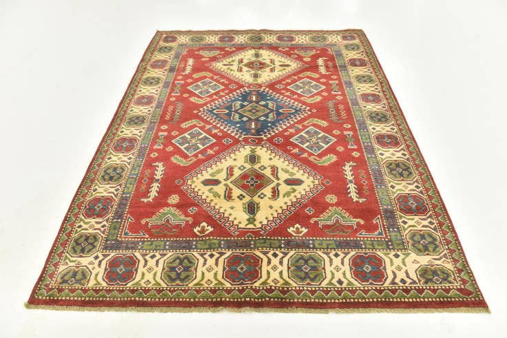 Detail image of 5' 4 x 7' 2 Hand Knotted Kazak Rug