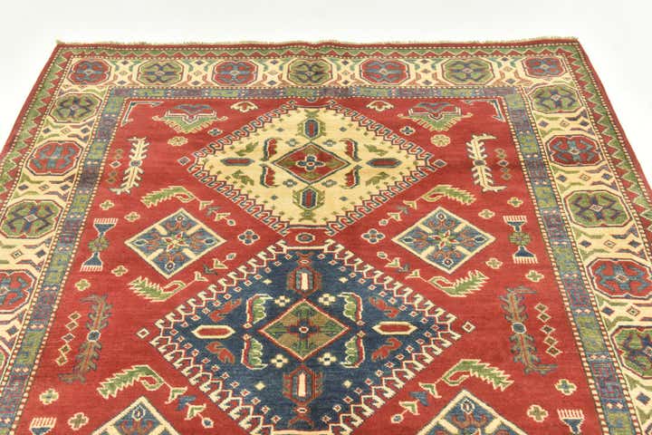 5' 4 x 7' 2 Hand Knotted Kazak Rug
