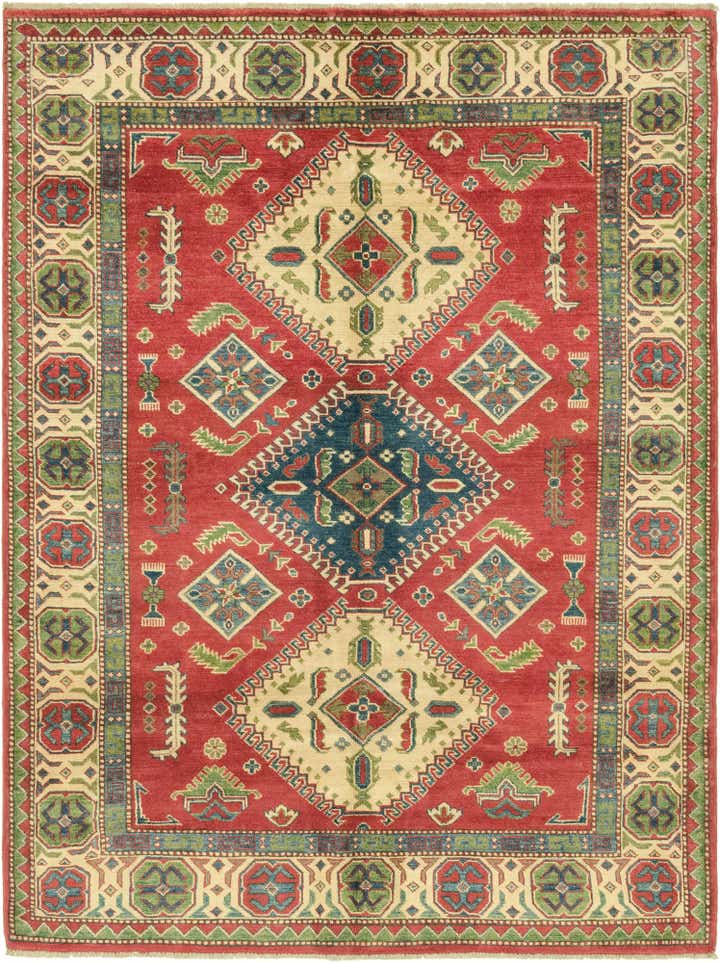5' 4 x 7' 2 Hand Knotted Kazak Rug