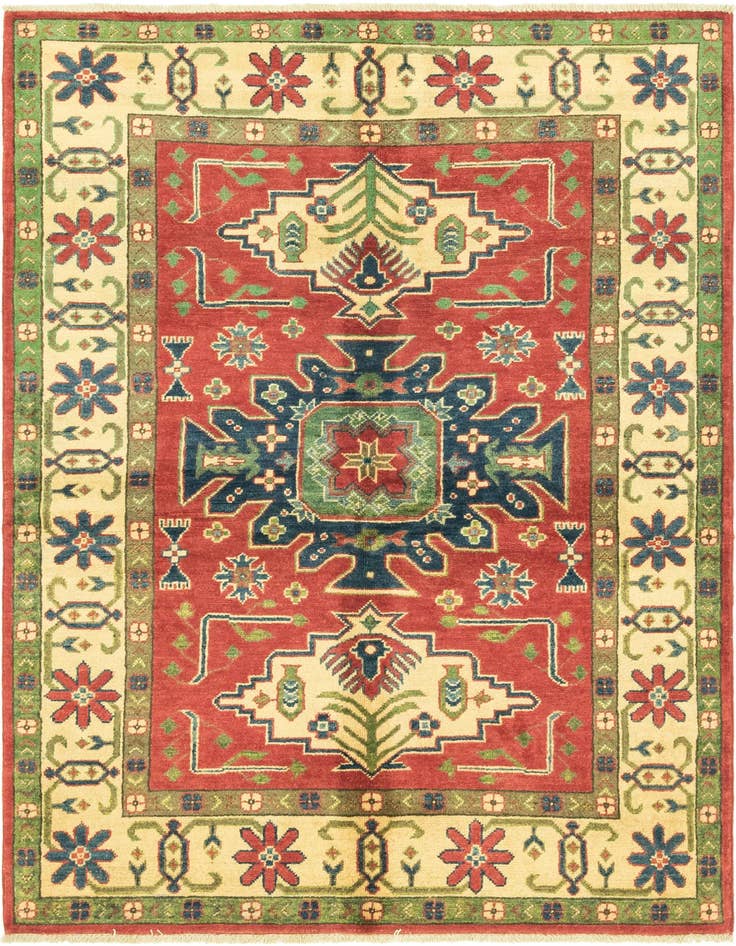 Detail image of 4' 3 x 6' Hand Knotted Kazak Rug