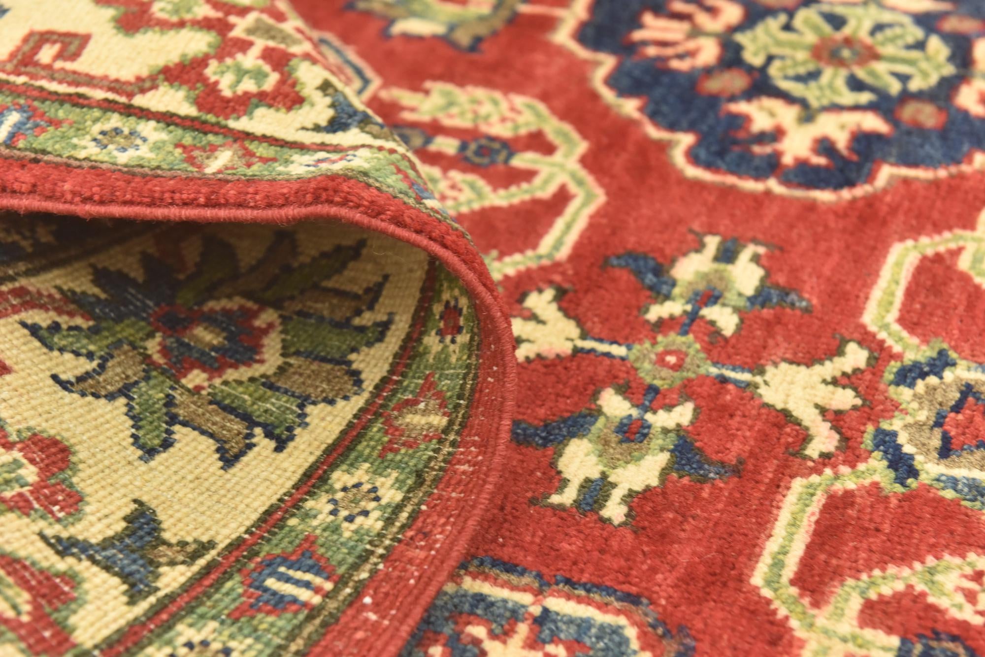 5' x 7' 3 Hand Knotted Kazak Rug