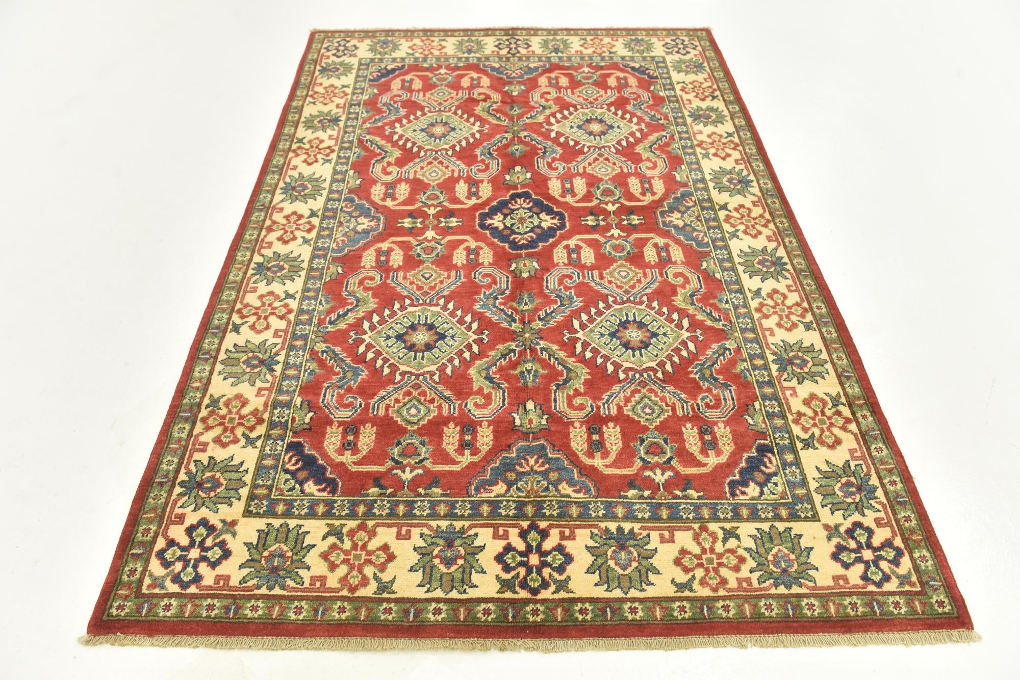 5' x 7' 3 Hand Knotted Kazak Rug