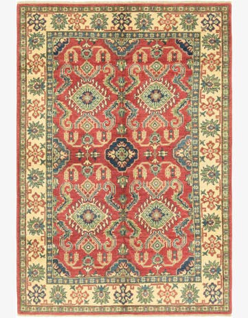 5' x 7' 3 Hand Knotted Kazak Rug