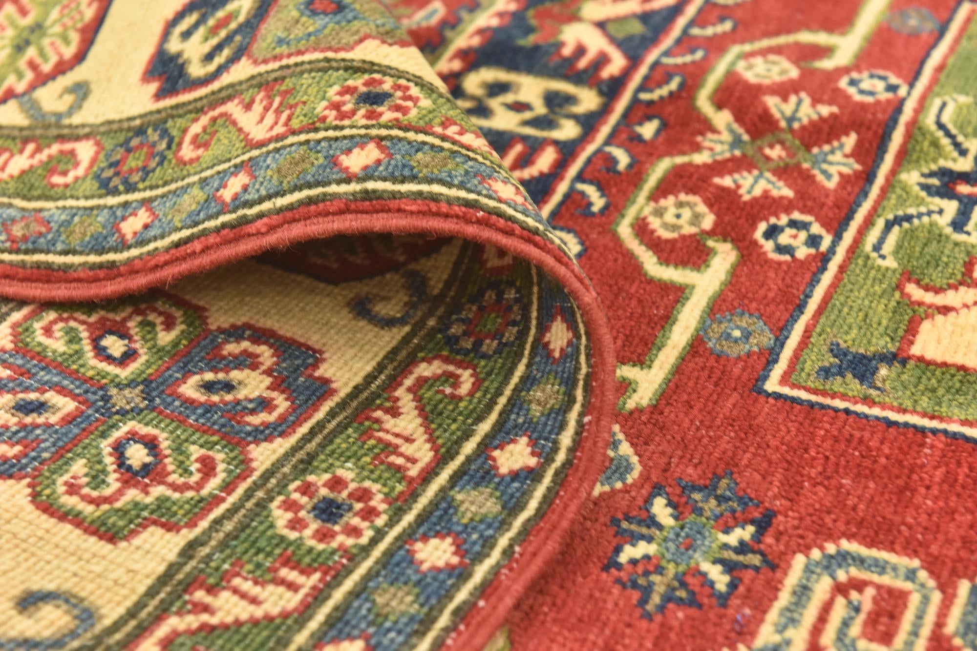 5' x 6' 7 Hand Knotted Kazak Rug