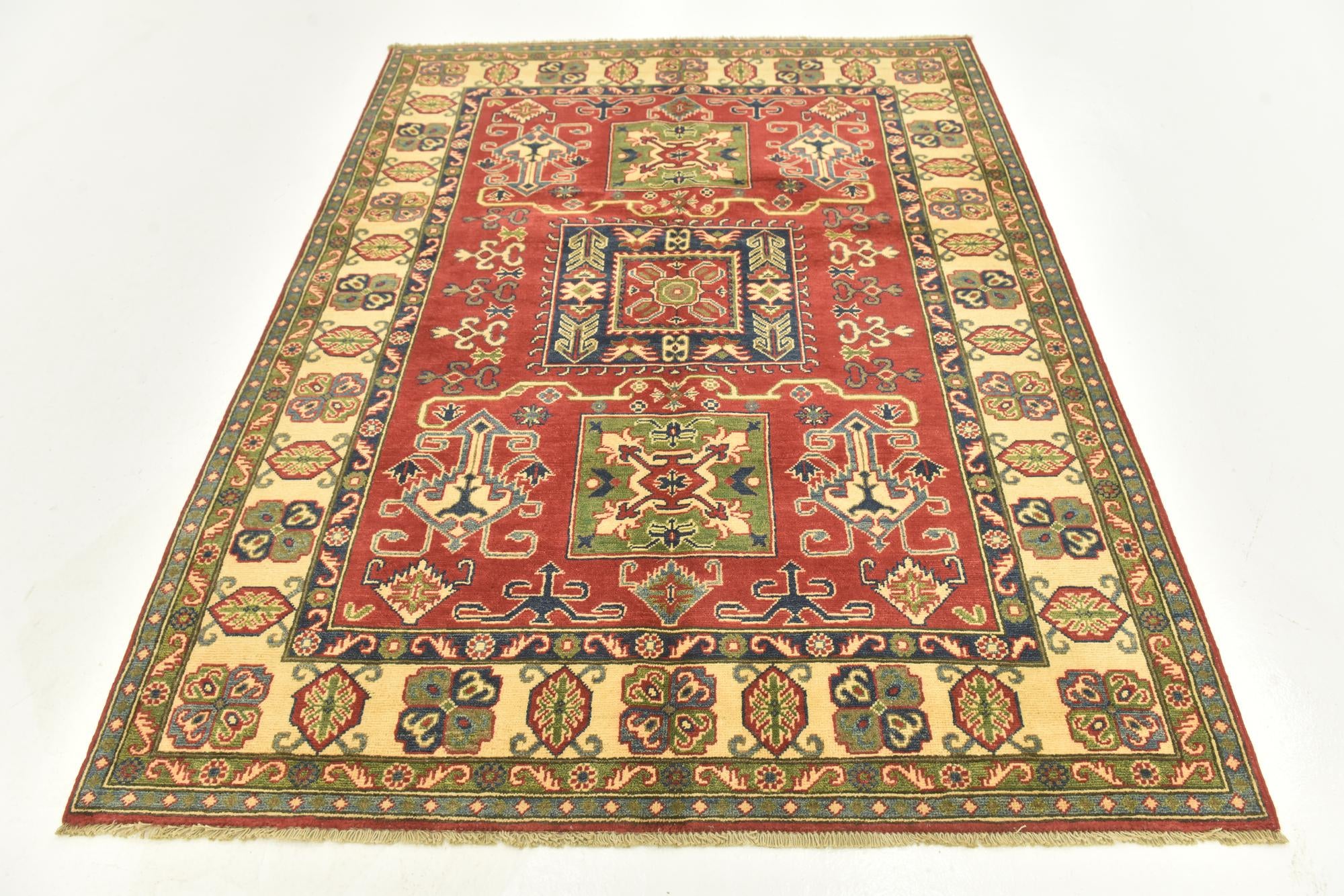 5' x 6' 7 Hand Knotted Kazak Rug