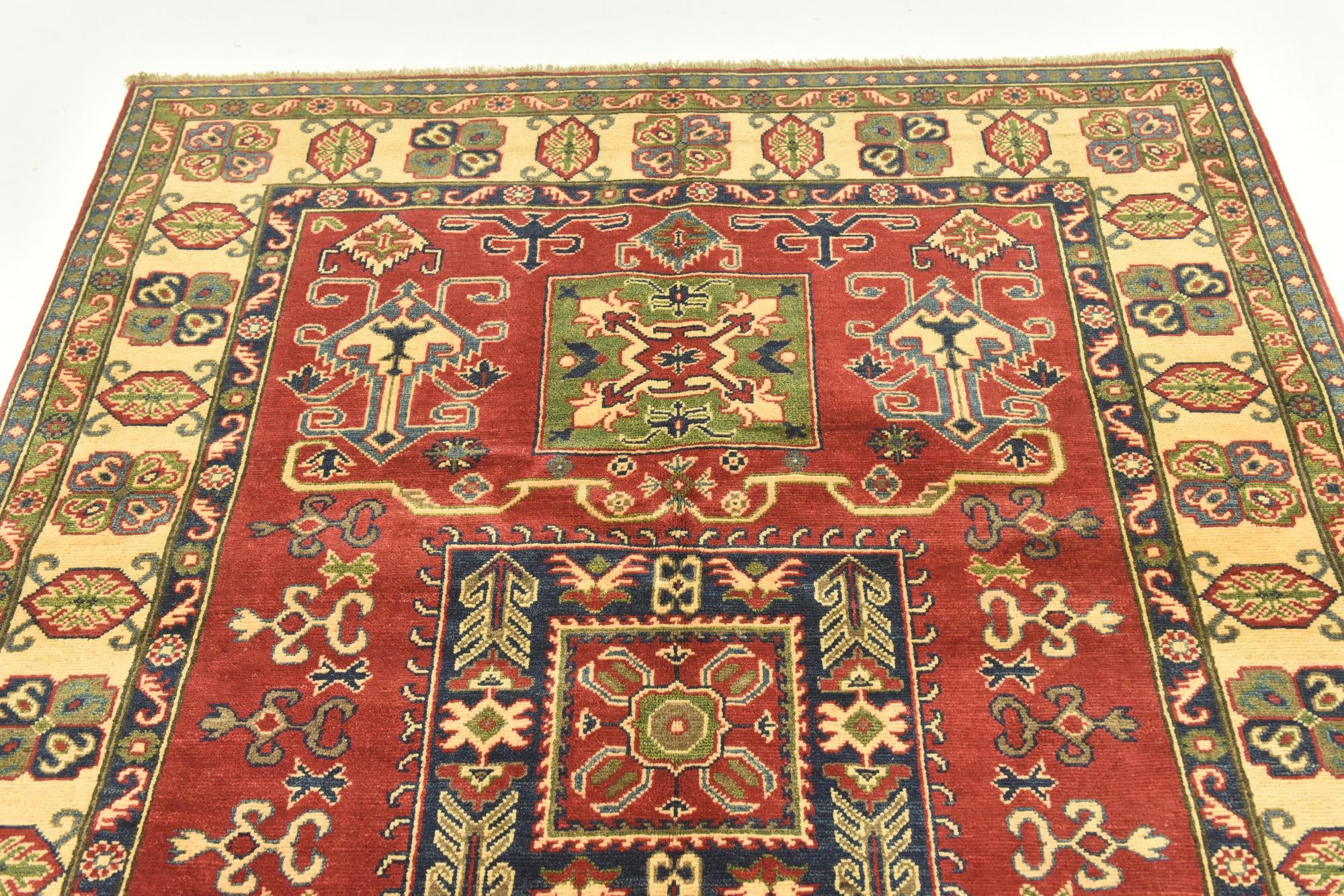 5' x 6' 7 Hand Knotted Kazak Rug