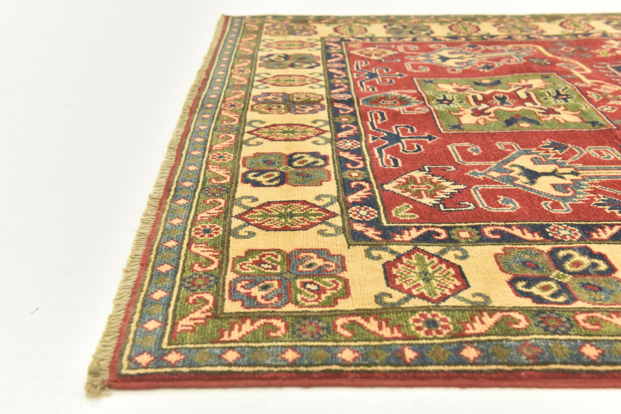 5' x 6' 7 Hand Knotted Kazak Rug