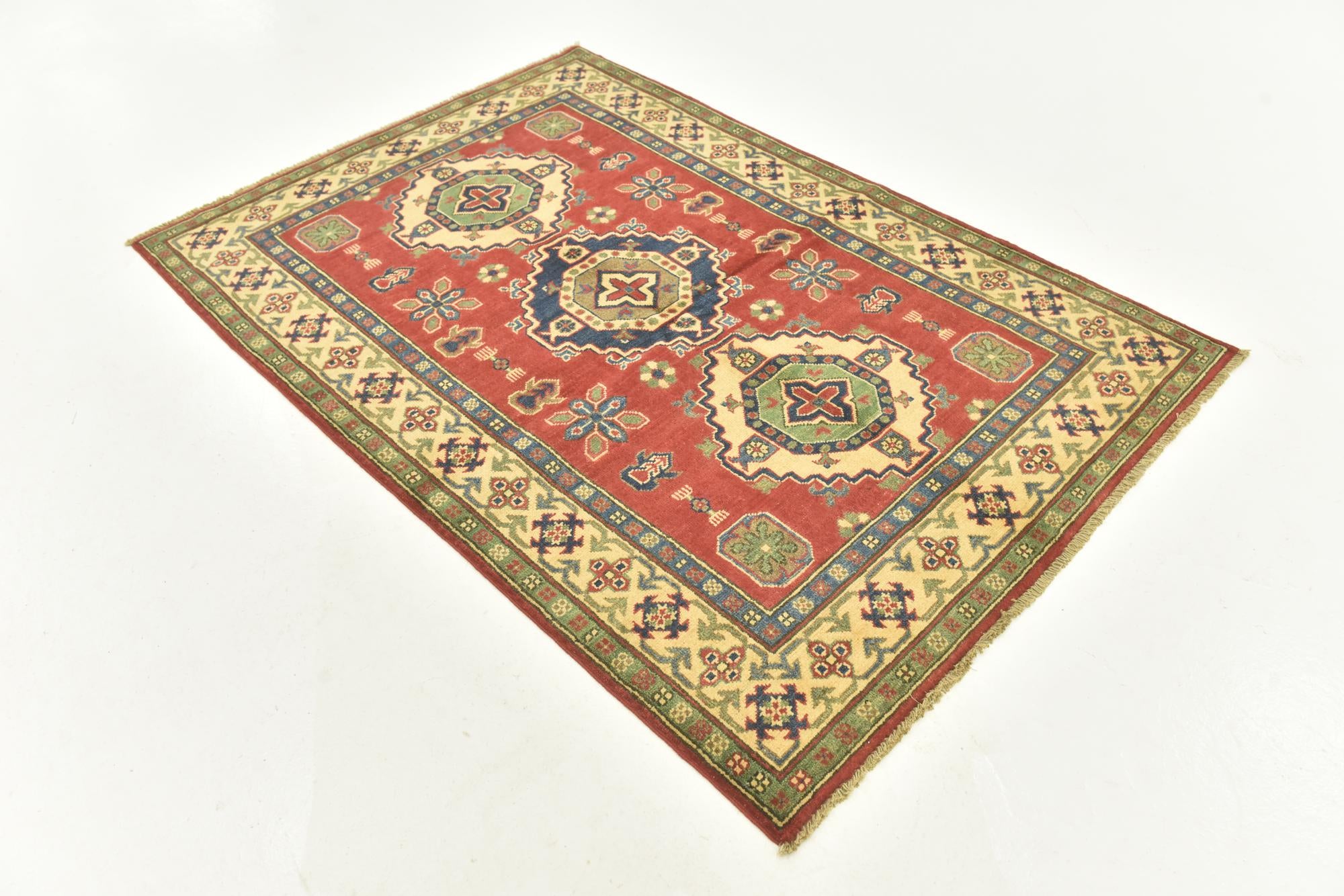 4' 1 x 6' Hand Knotted Kazak Rug