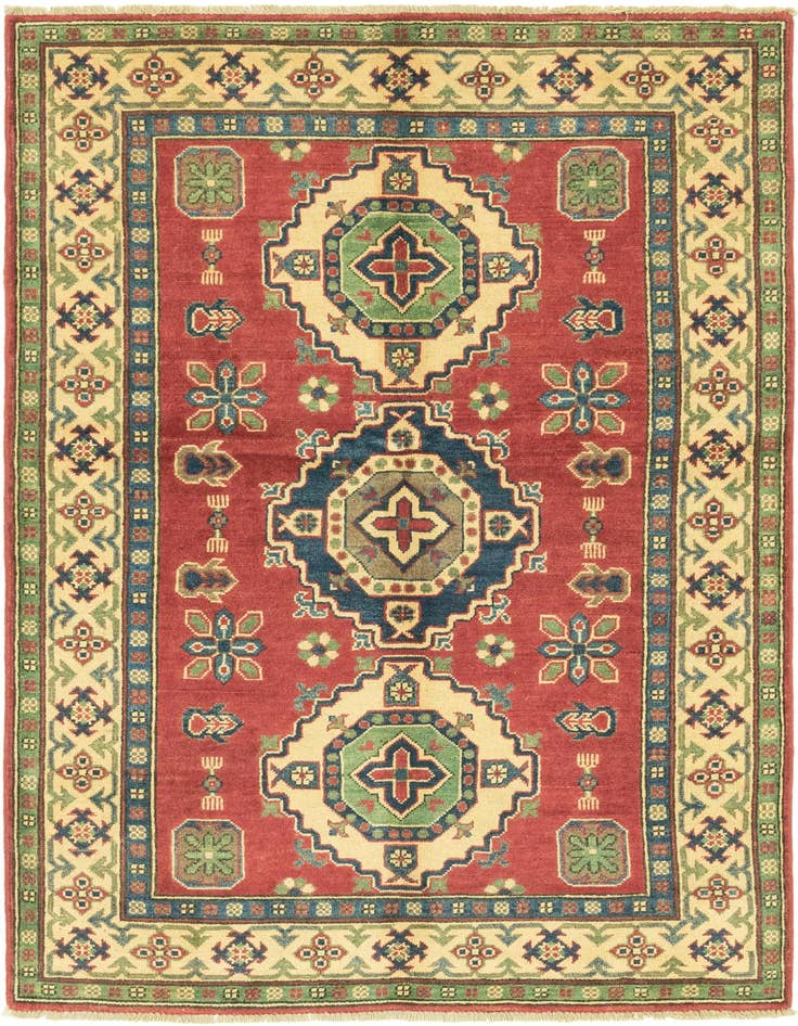 Detail image of 4' 1 x 6' Hand Knotted Kazak Rug