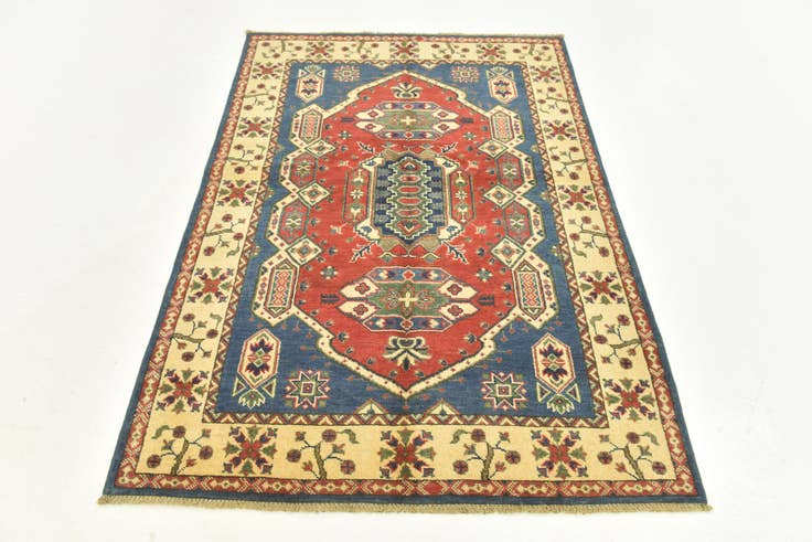 Detail image of 3' 10 x 5' 7 Hand Knotted Kazak Rug