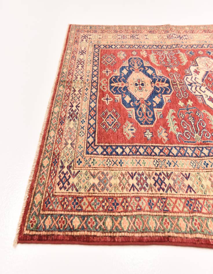 Detail image of 4' 11 x 6' 7 Hand Knotted Kazak Oriental Rug