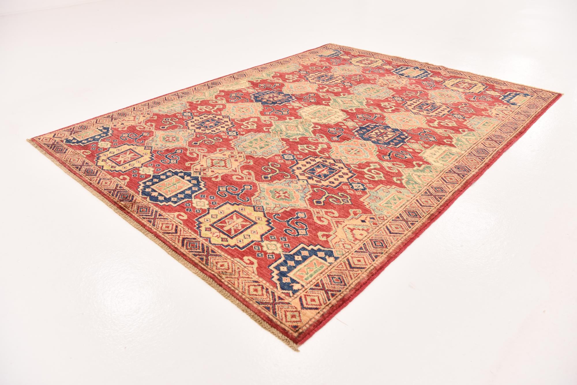 4' 10 x 6' 8 Hand Knotted Kazak Oriental Rug