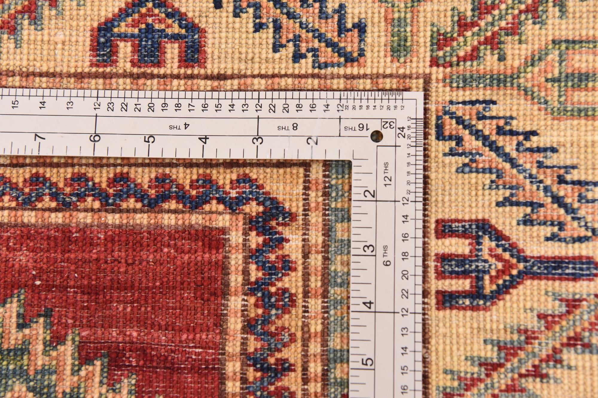 145cm x 200cm anudado a mano Kazak Alfombra Oriental