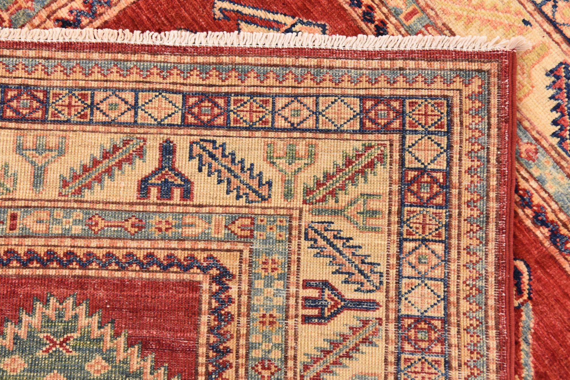 145cm x 200cm anudado a mano Kazak Alfombra Oriental