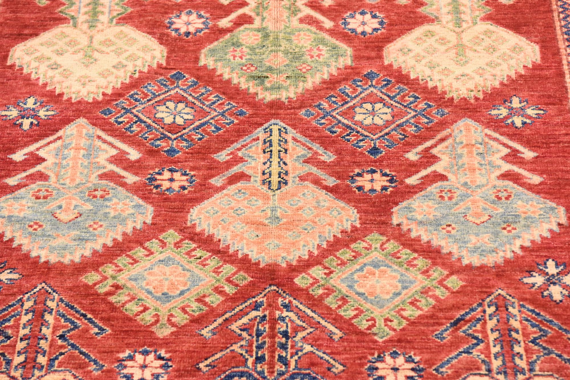 145cm x 200cm anudado a mano Kazak Alfombra Oriental