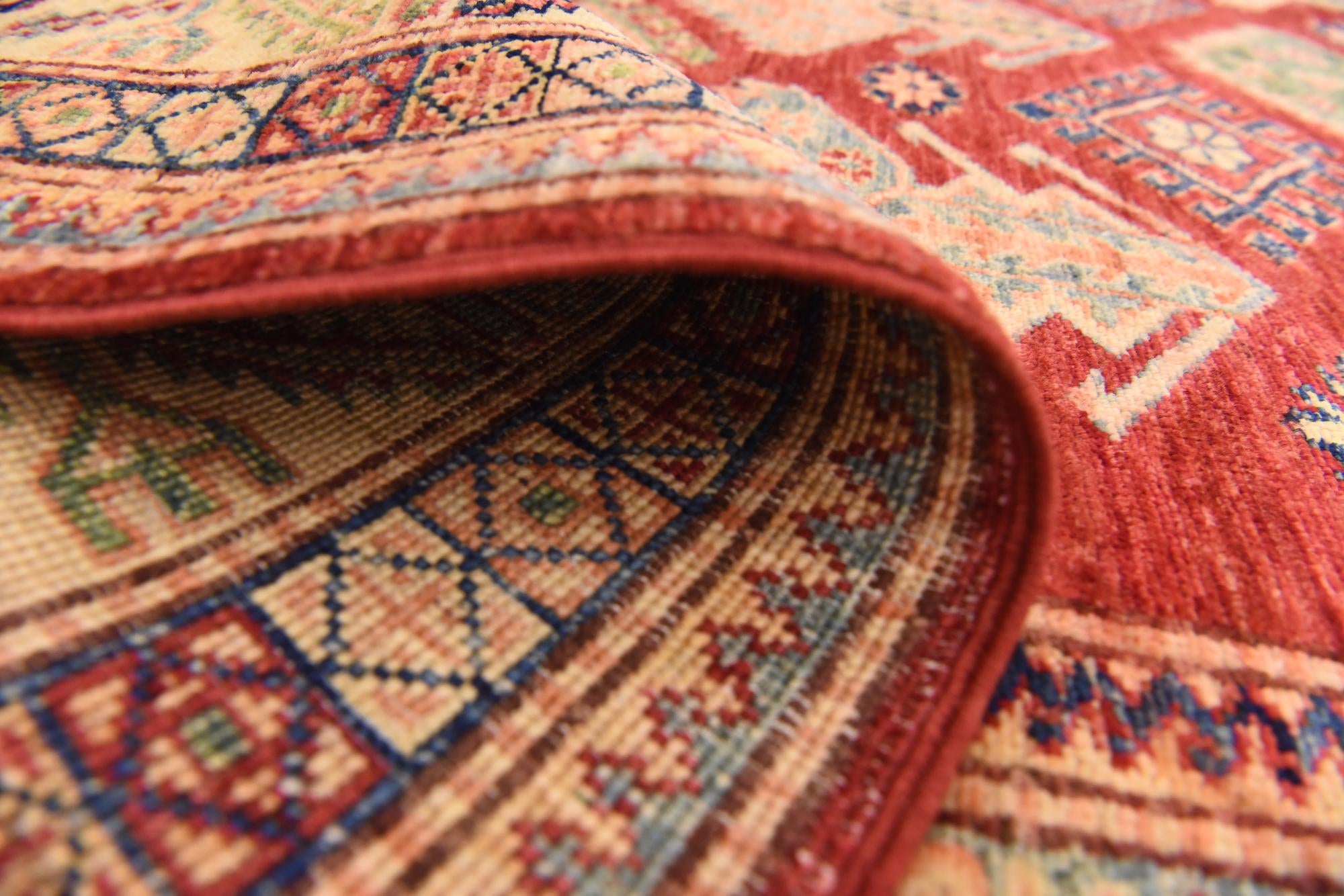 145cm x 200cm anudado a mano Kazak Alfombra Oriental