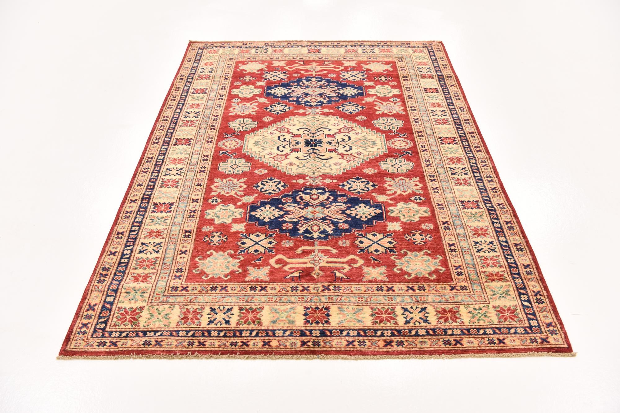4' 11 x 6' 8 Hand Knotted Kazak Oriental Rug