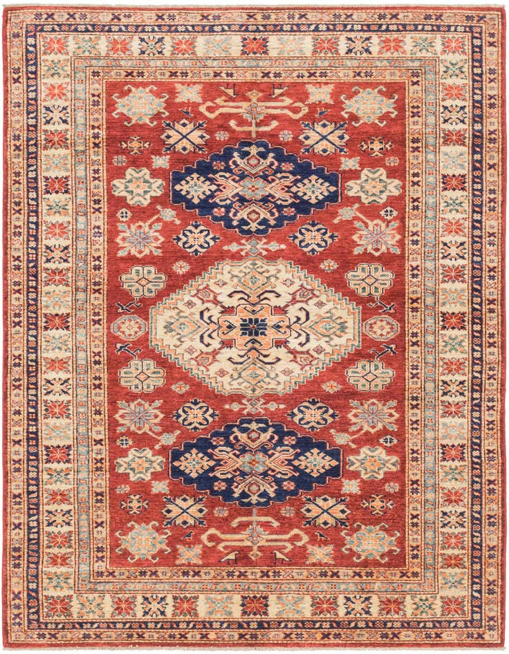 Detail image of 4' 11 x 6' 8 Hand Knotted Kazak Oriental Rug