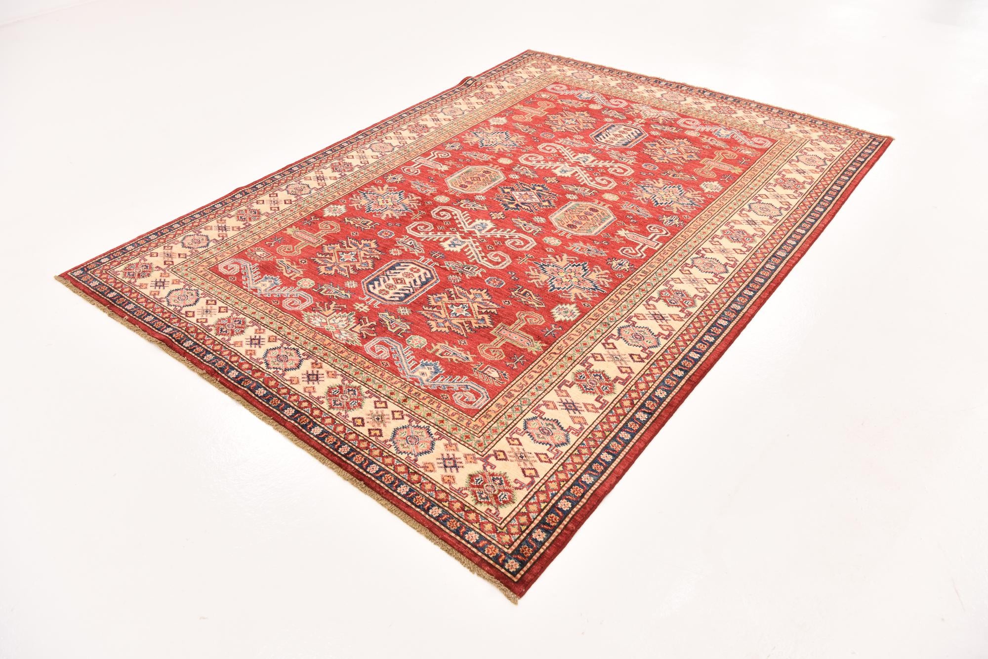 5' 9 x 8' 2 Hand Knotted Kazak Oriental Rug
