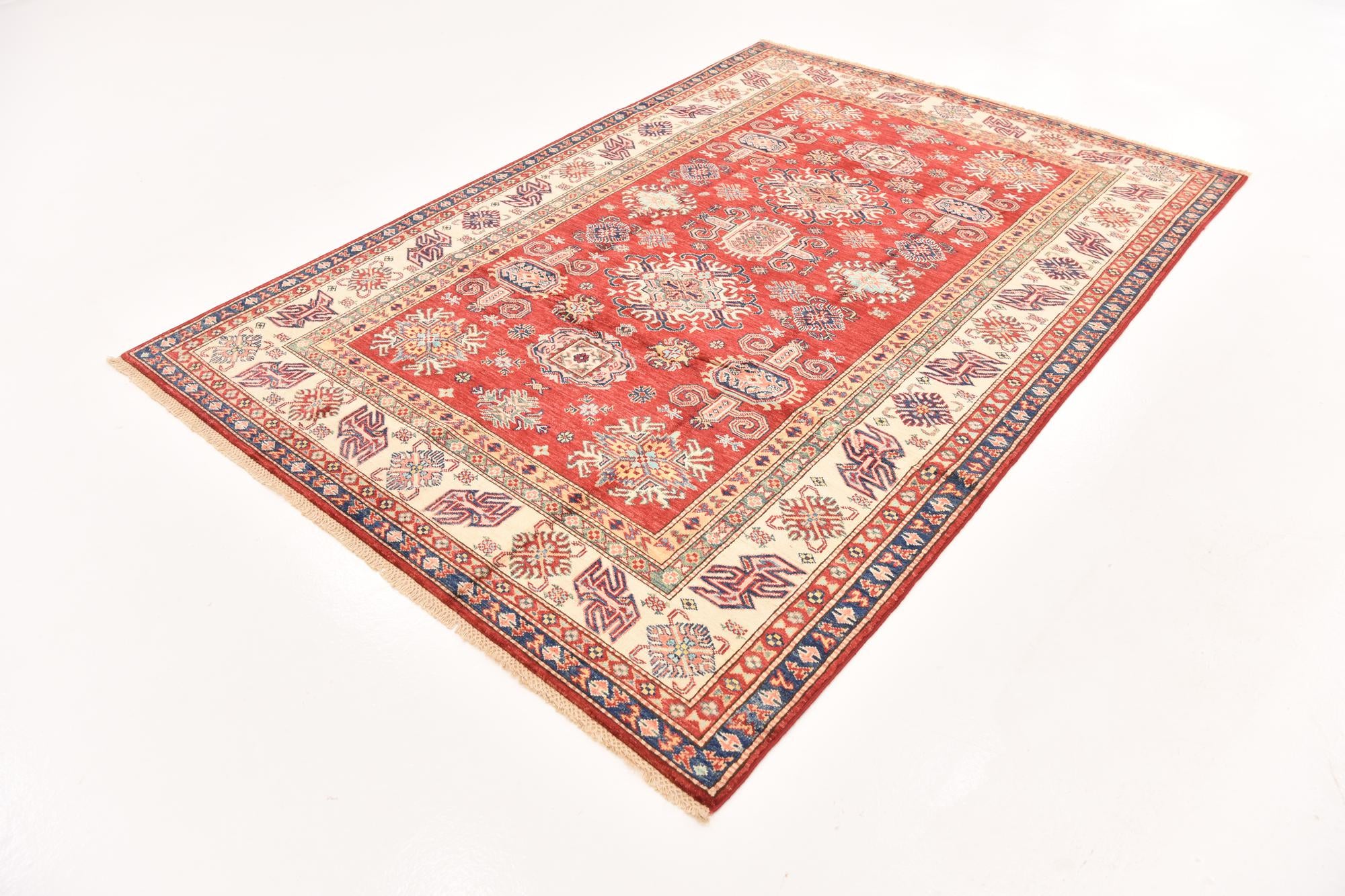 5' 7 x 8' 2 Hand Knotted Kazak Oriental Rug