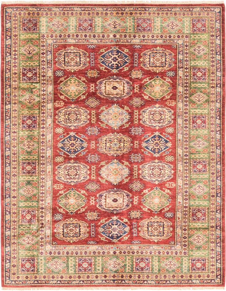 Detail image of 5' 6 x 8' Hand Knotted Kazak Oriental Rug