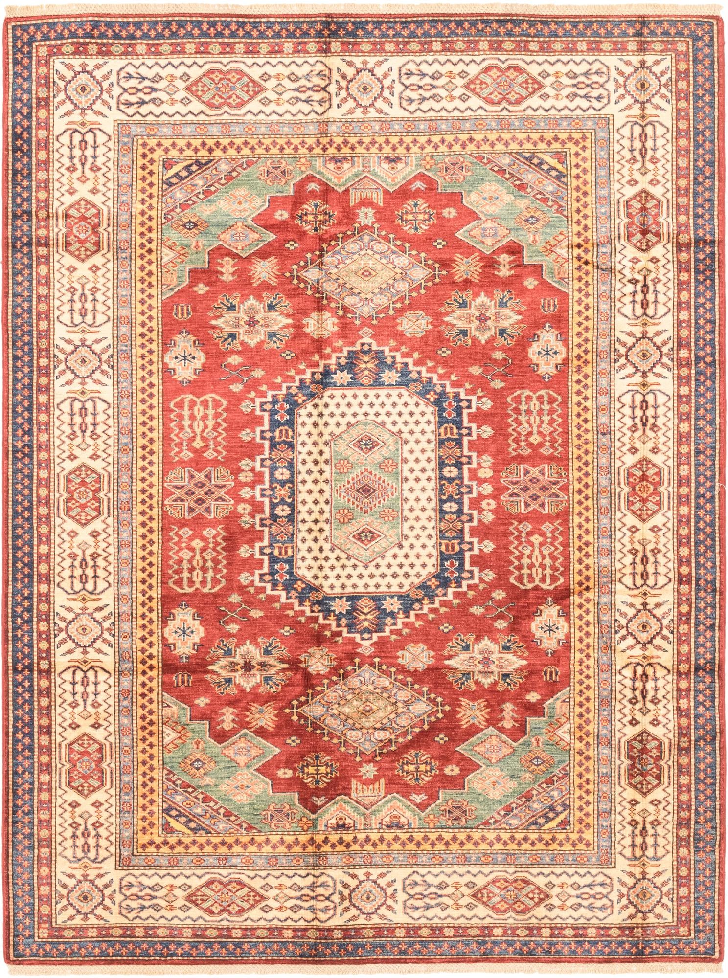 5' 7 x 7' 5 Hand Knotted Kazak Oriental Rug