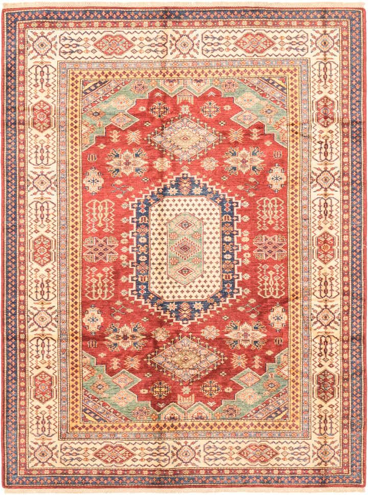 5' 7 x 7' 5 Hand Knotted Kazak Oriental Rug