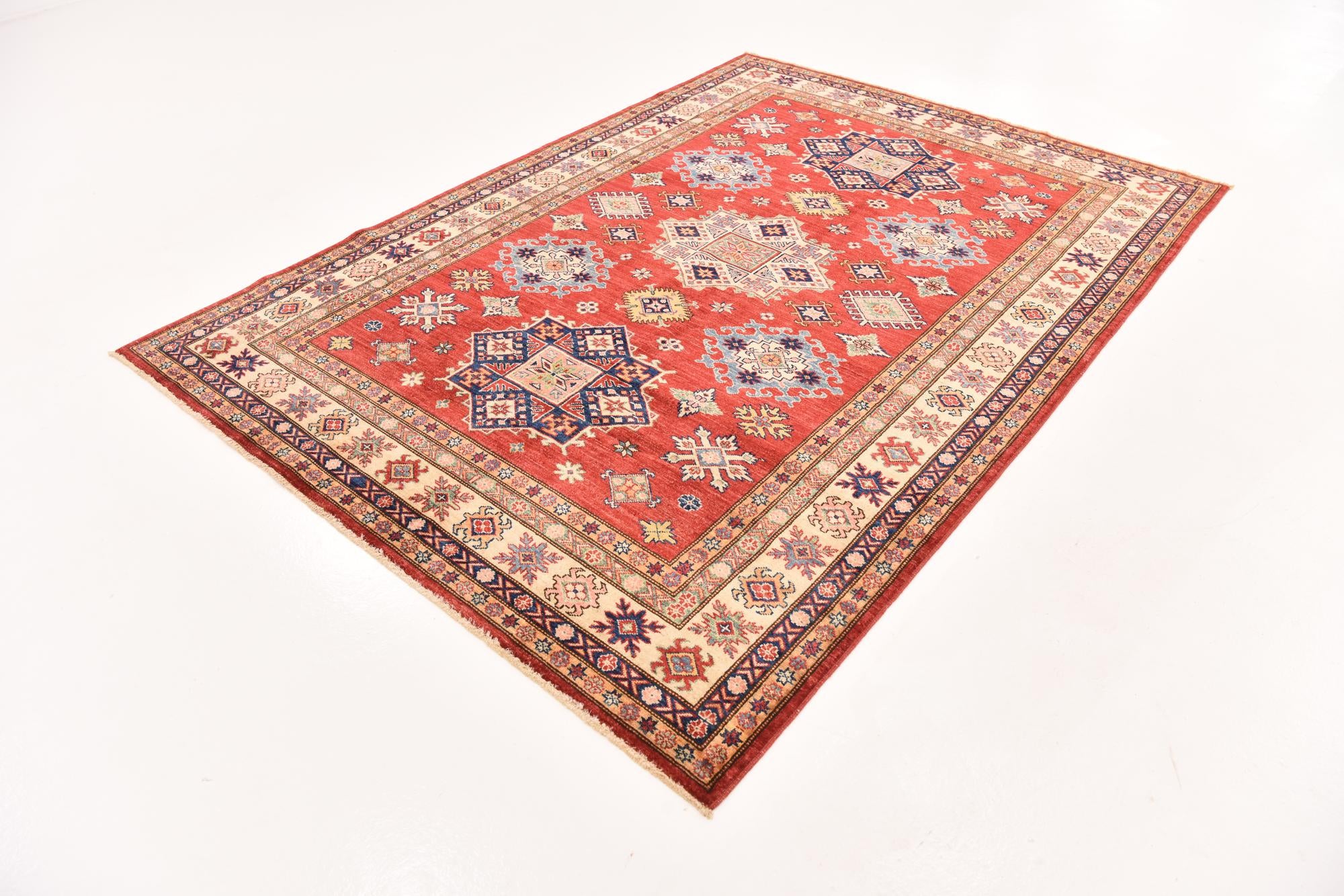 5' 10 x 8' 1 Hand Knotted Kazak Oriental Rug