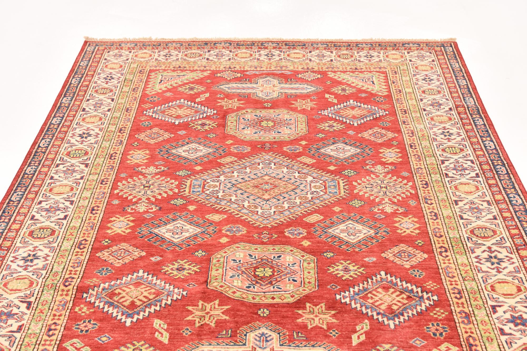 5' 7 x 8' Hand Knotted Kazak Oriental Rug