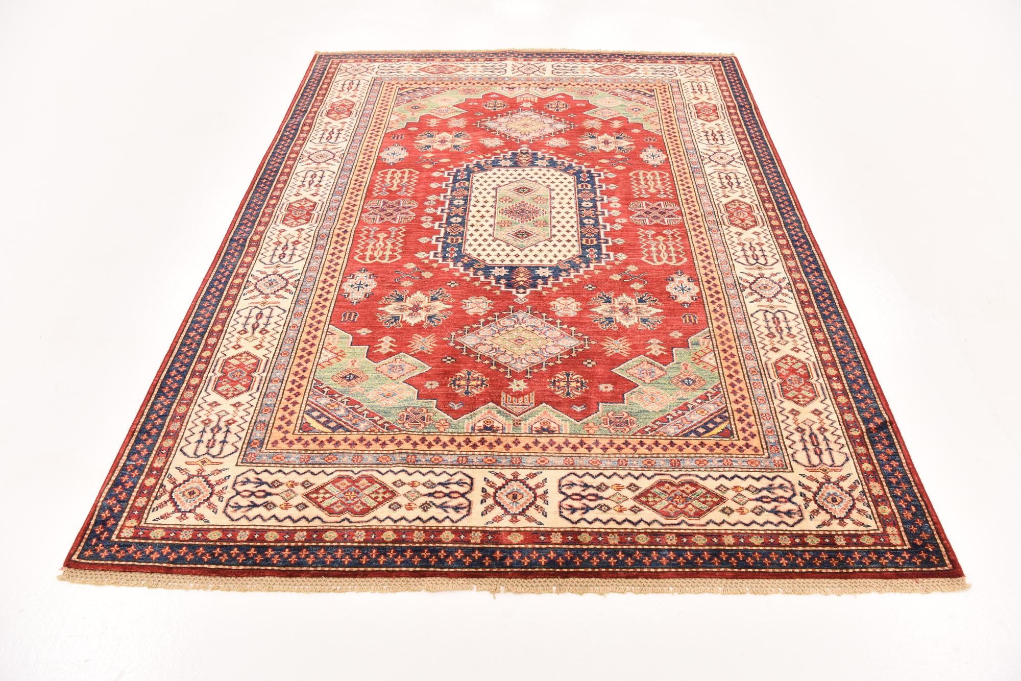 5' 7 x 7' 8 Hand Knotted Kazak Oriental Rug